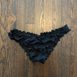 Ruffled Black Cheeky Bikini Bottoms sz L